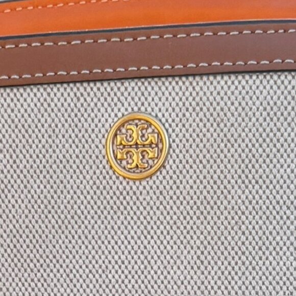 Tory Burch Walker Canvas Satchel in Natural with Striped Strap - Picture 7 of 16